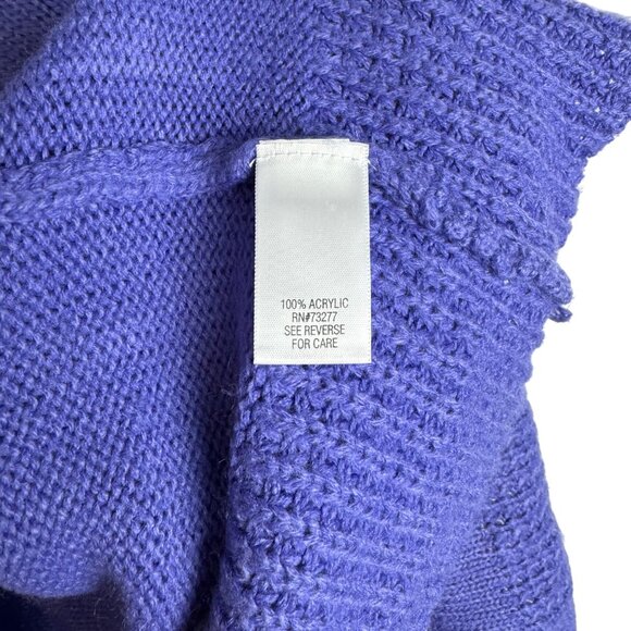 Croft & Barrow Women's 1X Purple Cardigan Knit‎ Sweater Single Button Closure - Picture 6 of 7